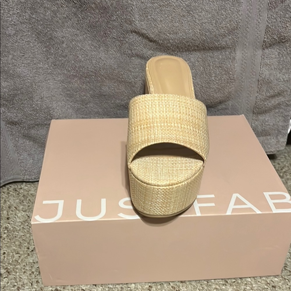 JustFab Tan Mules Modern Minimalist Design